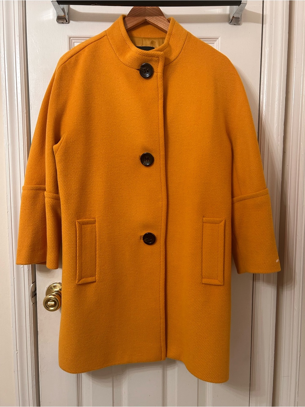 Talbots Autumn Mustard Wool-Blend Pea Coat in Size 8 Medium -Excellent Condition